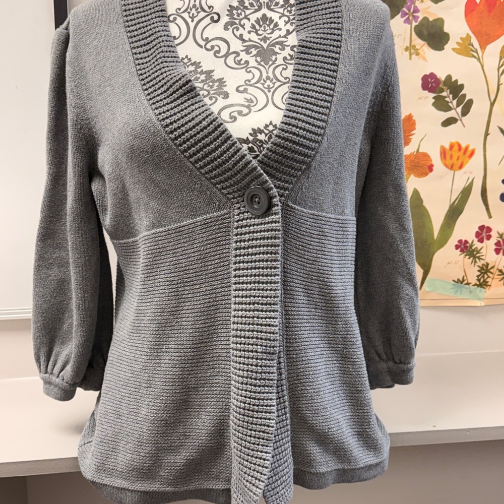 JM Collection Charcoal Cardigan Sweater‎